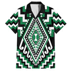 Green Aotearoa Taniko Poutama Patikitiki Family Matching Tank Maxi Dress and Hawaiian Shirt