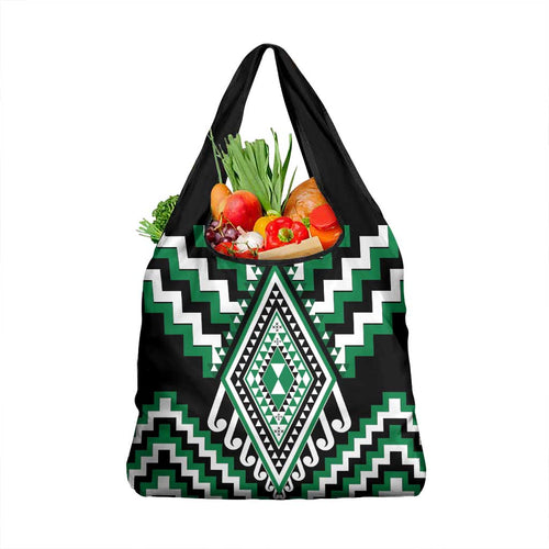 Green Aotearoa Taniko Poutama Patikitiki Grocery Bag