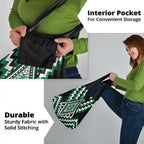 Green Aotearoa Taniko Poutama Patikitiki Grocery Bag