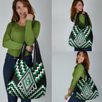 Green Aotearoa Taniko Poutama Patikitiki Grocery Bag