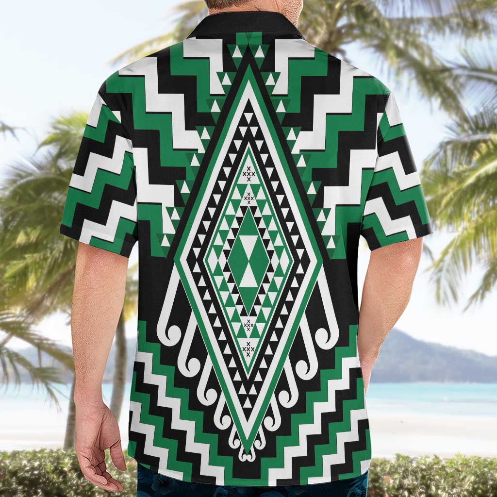 Green Aotearoa Taniko Poutama Patikitiki Hawaiian Shirt