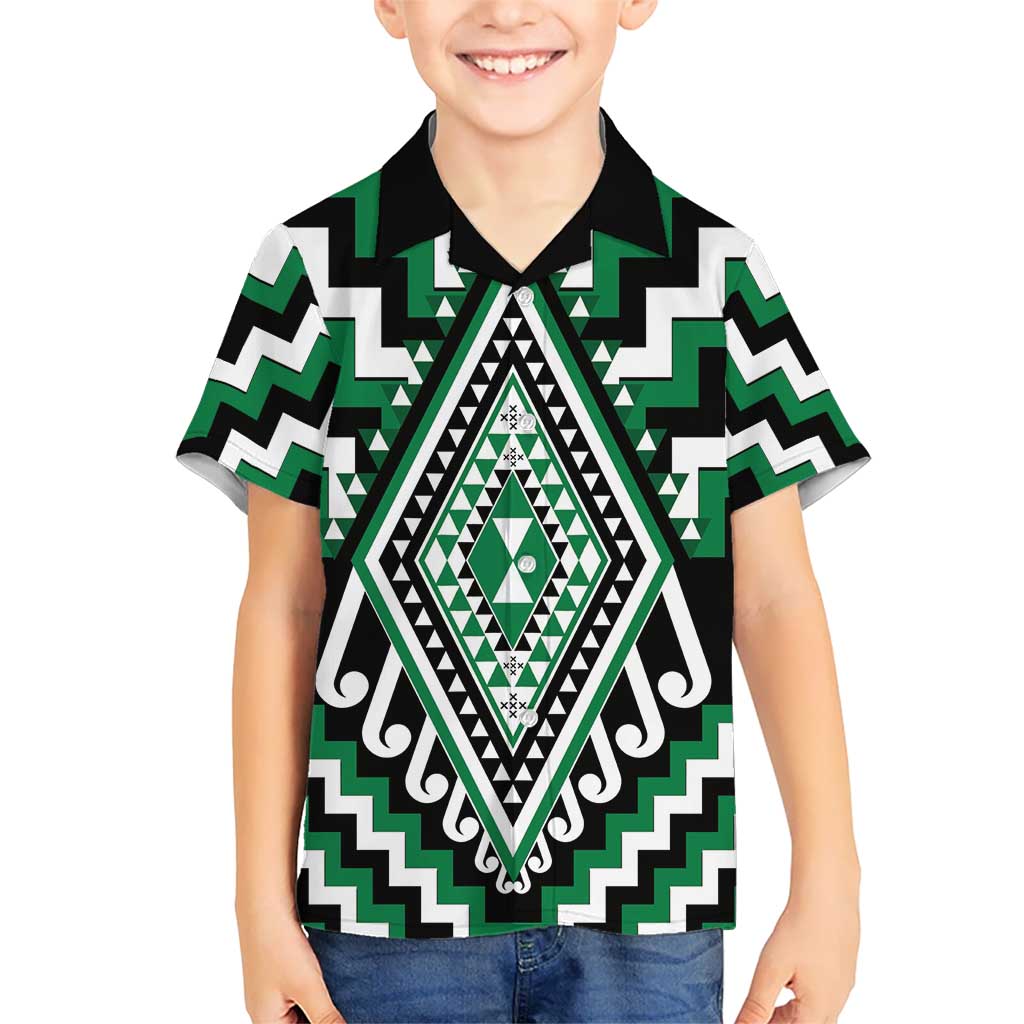 Green Aotearoa Taniko Poutama Patikitiki Hawaiian Shirt
