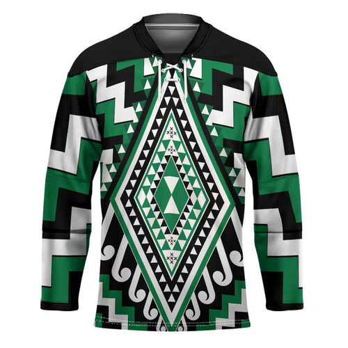 Green New Zealand Taniko Poutama Patikitiki Hockey Jersey - Aussie Hoodie