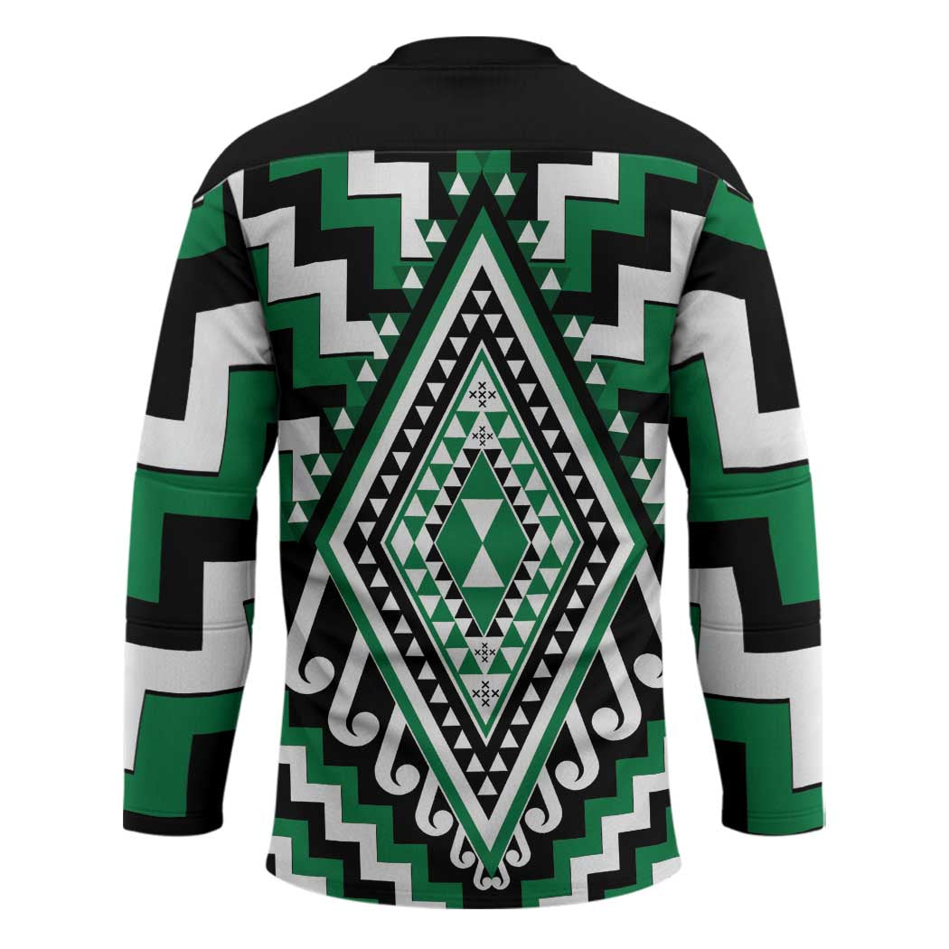 Green New Zealand Taniko Poutama Patikitiki Hockey Jersey - Aussie Hoodie