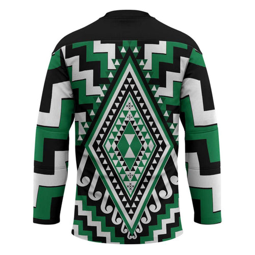 Green New Zealand Taniko Poutama Patikitiki Hockey Jersey - Aussie Hoodie