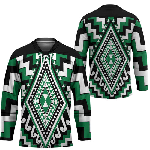 Green New Zealand Taniko Poutama Patikitiki Hockey Jersey - Aussie Hoodie