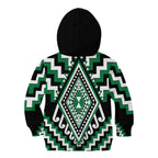 Green Aotearoa Taniko Poutama Patikitiki Kid Hoodie