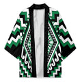 Green New Zealand Taniko Poutama Patikitiki Kimono - Aussie Hoodie
