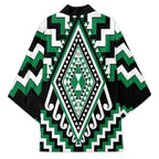 Green New Zealand Taniko Poutama Patikitiki Kimono - Aussie Hoodie
