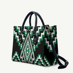 Green New Zealand Taniko Poutama Patikitiki Leather Bag - Aussie Hoodie