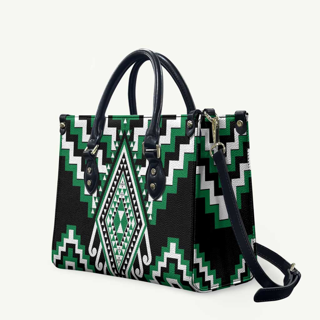 Green New Zealand Taniko Poutama Patikitiki Leather Bag - Aussie Hoodie