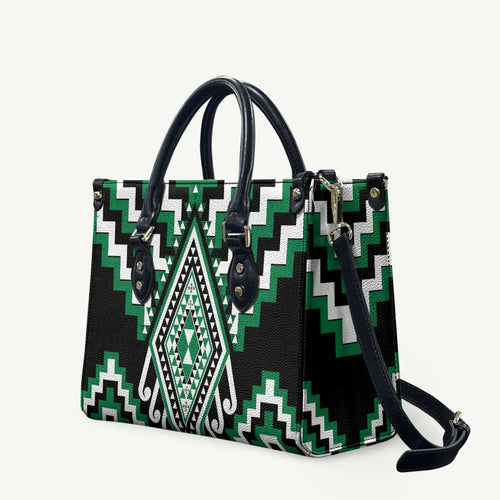 Green New Zealand Taniko Poutama Patikitiki Leather Bag - Aussie Hoodie