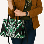 Green New Zealand Taniko Poutama Patikitiki Leather Bag - Aussie Hoodie
