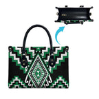 Green New Zealand Taniko Poutama Patikitiki Leather Bag - Aussie Hoodie