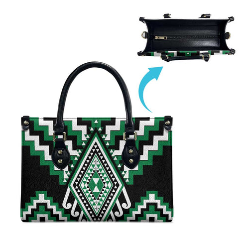 Green New Zealand Taniko Poutama Patikitiki Leather Bag - Aussie Hoodie