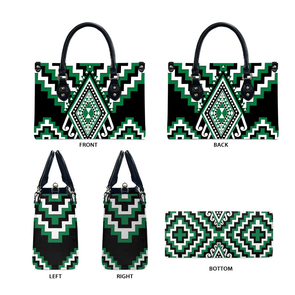 Green New Zealand Taniko Poutama Patikitiki Leather Bag - Aussie Hoodie