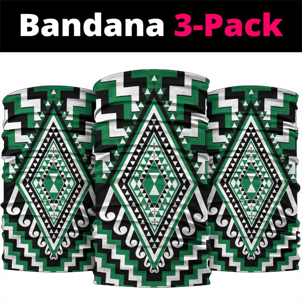 Green New Zealand Taniko Poutama Patikitiki Neck Gaiter - Aussie Hoodie