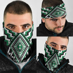 Green New Zealand Taniko Poutama Patikitiki Neck Gaiter - Aussie Hoodie
