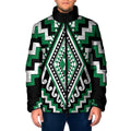 Green New Zealand Taniko Poutama Patikitiki Padded Jacket - Aussie Hoodie
