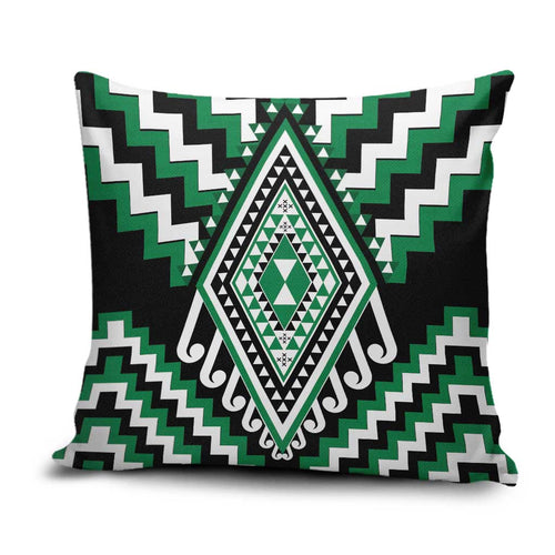 Green New Zealand Taniko Poutama Patikitiki Pillow Cover - Aussie Hoodie