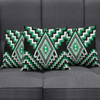 Green New Zealand Taniko Poutama Patikitiki Pillow Cover - Aussie Hoodie