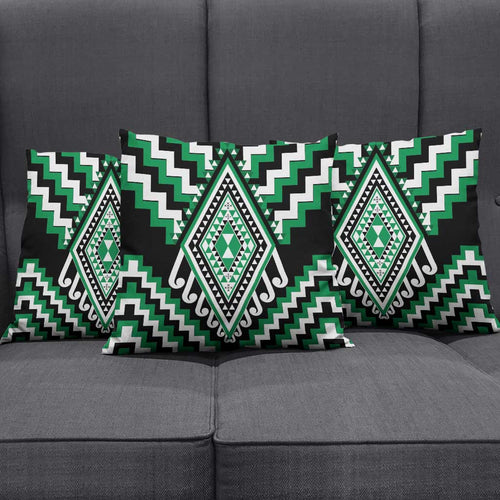 Green New Zealand Taniko Poutama Patikitiki Pillow Cover - Aussie Hoodie