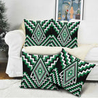 Green New Zealand Taniko Poutama Patikitiki Pillow Cover - Aussie Hoodie