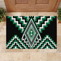 Green Aotearoa Taniko Poutama Patikitiki Rubber Doormat