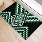 Green Aotearoa Taniko Poutama Patikitiki Rubber Doormat