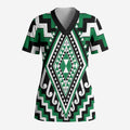 Green Aotearoa Taniko Poutama Patikitiki Scrub Top - Aussie Hoodie
