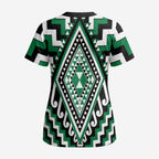Green Aotearoa Taniko Poutama Patikitiki Scrub Top - Aussie Hoodie