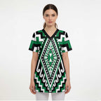 Green Aotearoa Taniko Poutama Patikitiki Scrub Top - Aussie Hoodie