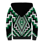 Green Aotearoa Taniko Poutama Patikitiki Sherpa Hoodie