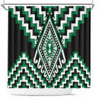 Green Aotearoa Taniko Poutama Patikitiki Shower Curtain