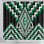 Green Aotearoa Taniko Poutama Patikitiki Shower Curtain