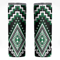 Green Aotearoa Taniko Poutama Patikitiki Skinny Tumbler