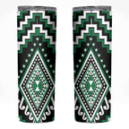 Green Aotearoa Taniko Poutama Patikitiki Skinny Tumbler