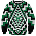 Green Aotearoa Taniko Poutama Patikitiki Sweatshirt
