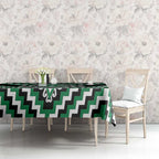Green Aotearoa Taniko Poutama Patikitiki Tablecloth