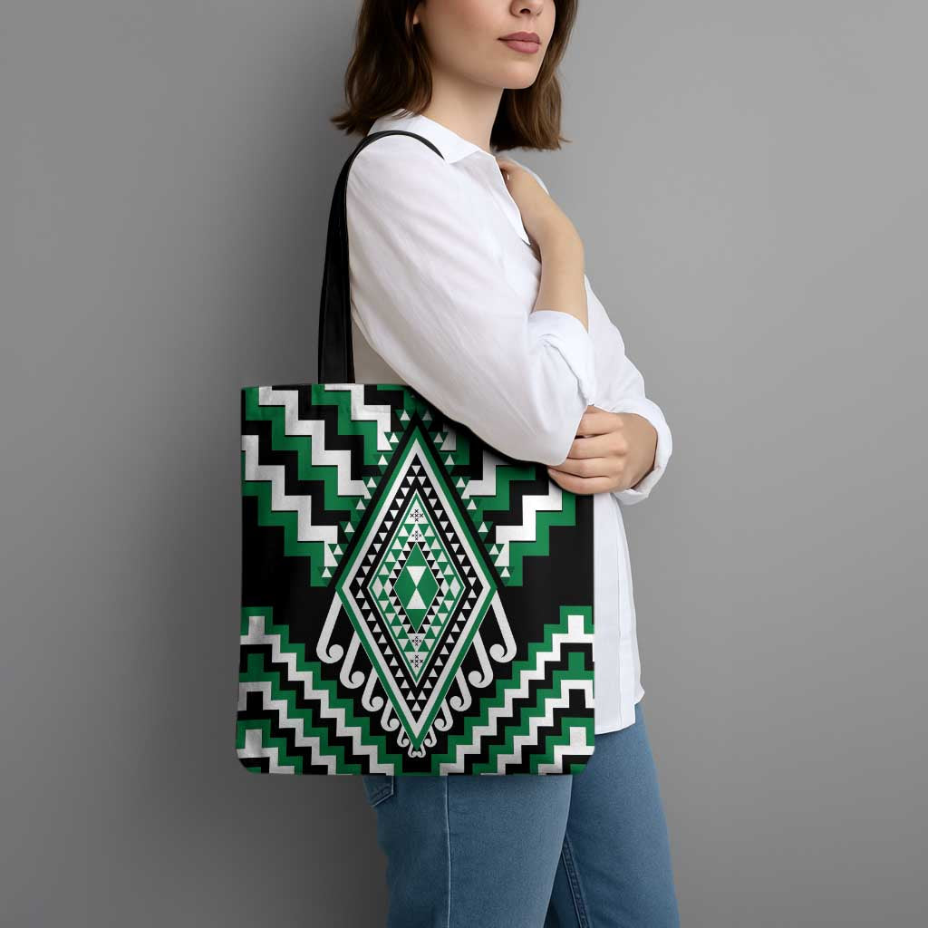 Green New Zealand Taniko Poutama Patikitiki Tote Bag - Aussie Hoodie
