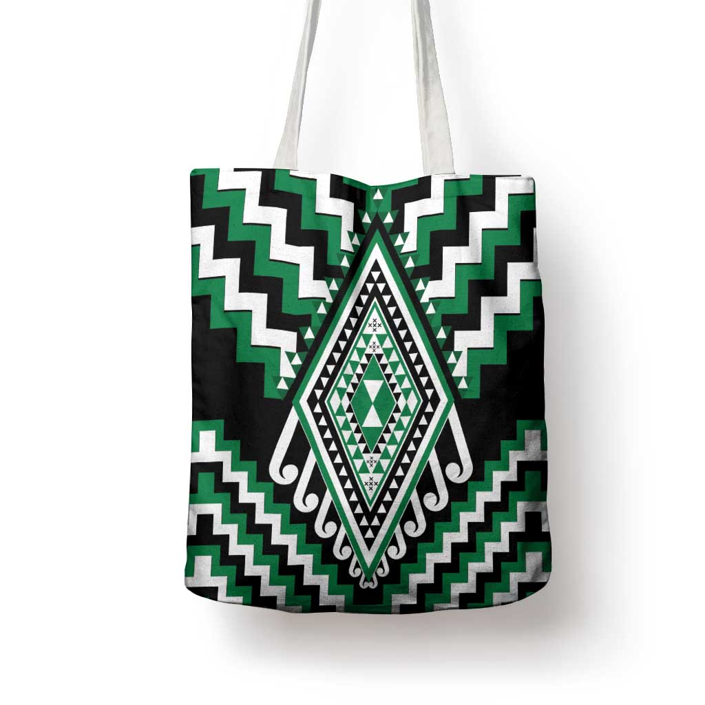 Green New Zealand Taniko Poutama Patikitiki Tote Bag - Aussie Hoodie