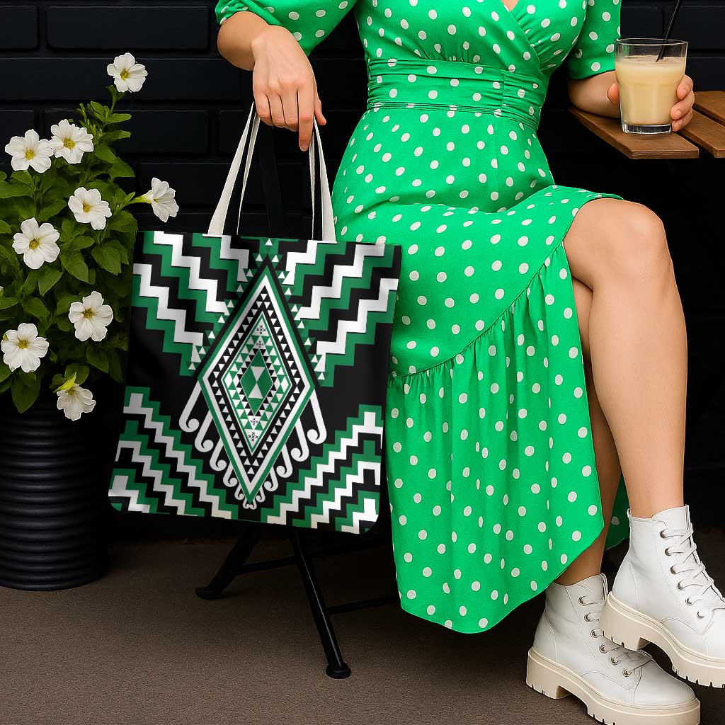 Green New Zealand Taniko Poutama Patikitiki Tote Bag - Aussie Hoodie