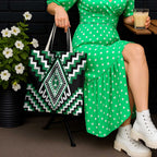 Green New Zealand Taniko Poutama Patikitiki Tote Bag - Aussie Hoodie