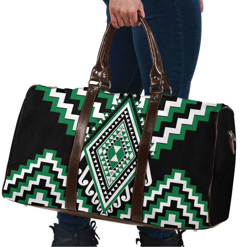 Green New Zealand Taniko Poutama Patikitiki Travel Bag - Aussie Hoodie