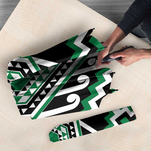 Green New Zealand Taniko Poutama Patikitiki Umbrella - Aussie Hoodie