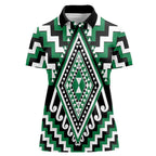 Green Aotearoa Taniko Poutama Patikitiki Women Polo Shirt