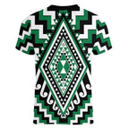 Green Aotearoa Taniko Poutama Patikitiki Women V-Neck T-Shirt