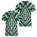 Green Aotearoa Taniko Poutama Patikitiki Women V-Neck T-Shirt