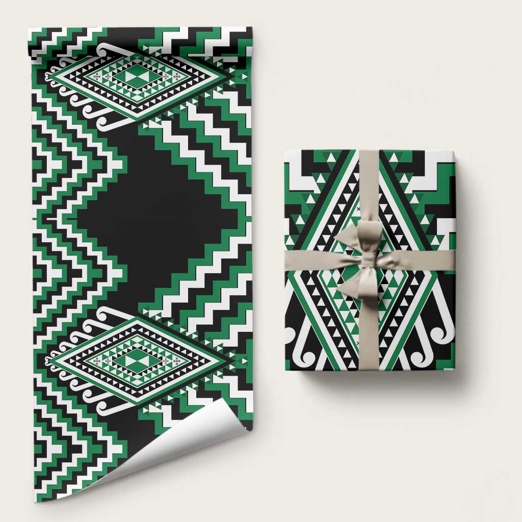 Green Aotearoa Taniko Poutama Patikitiki Wrapping Paper - Aussie Hoodie