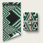 Green Aotearoa Taniko Poutama Patikitiki Wrapping Paper - Aussie Hoodie